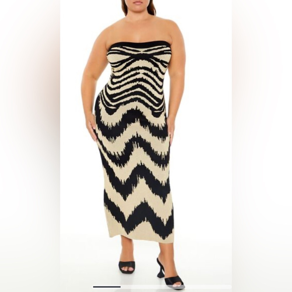 NWT Madden Girl knit Chevron Tube Maxi Dress‎ size L